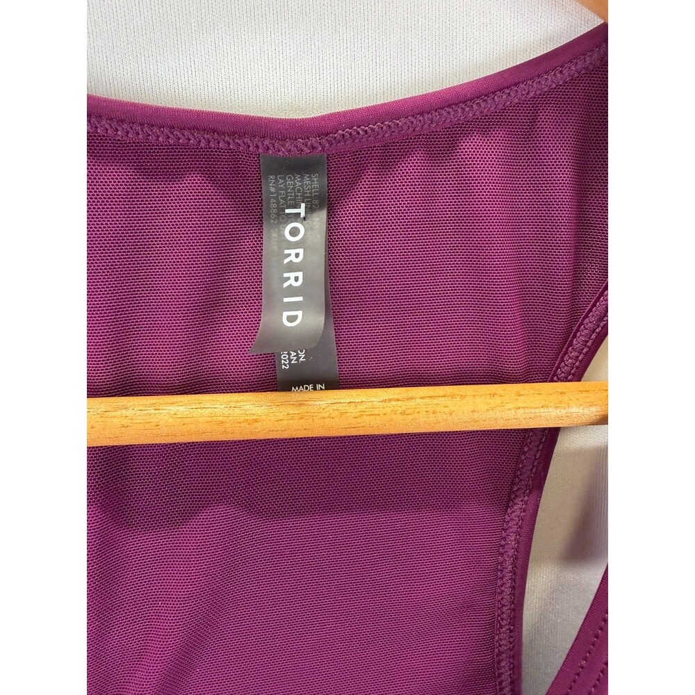 Torrid size 2 Plum Racerback Wireless Tankini Top - Picture 3 of 5